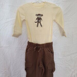 2 piece Gymboree monkey set size 6-12 months